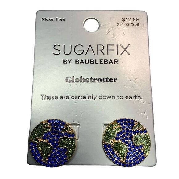 SugarFix By Baublebar Globetrotter Earrings Post Back Gold Tone Studs - Picture 2 of 11